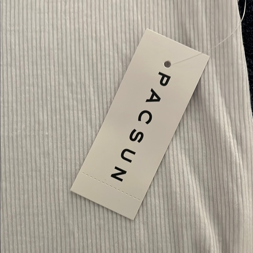 PacSun White Ribbed Crop Top - Picture 2 of 4